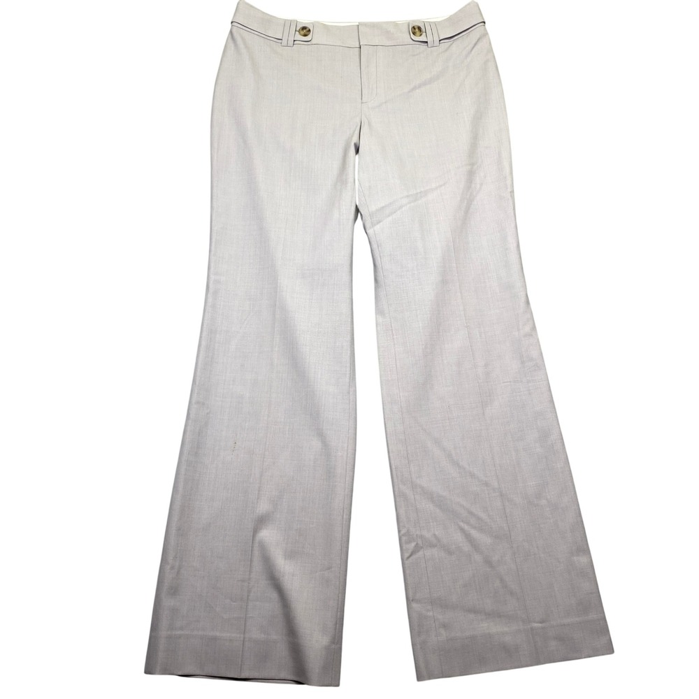 Banana Republic Jackson Fit Women's Light Gray Wool Blend Stretch Pants Size 12